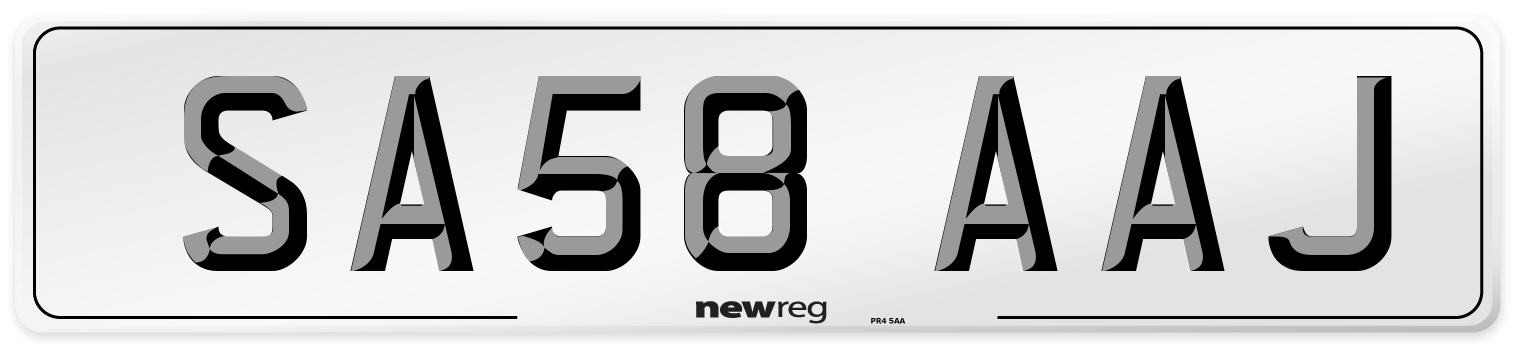 SA58 AAJ Number Plate from New Reg